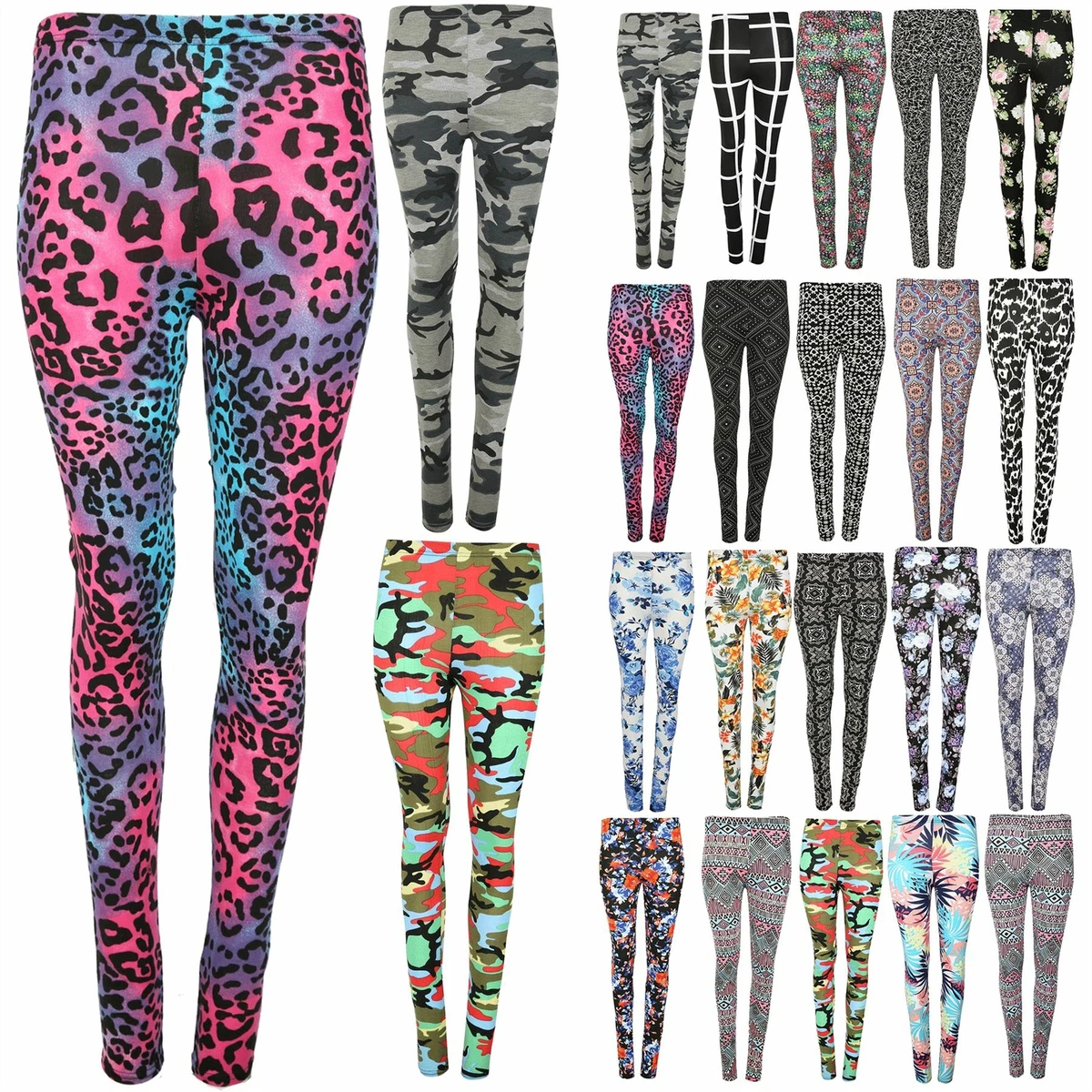 Girls Printed Leggings Kids Children Teen Basic Stretchy Full