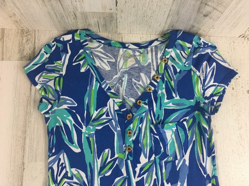 Lilly Pulitzer Palmira Dress Blue Crush Bamboom Pima Cotton Jersey XS - Bild 2 von 18