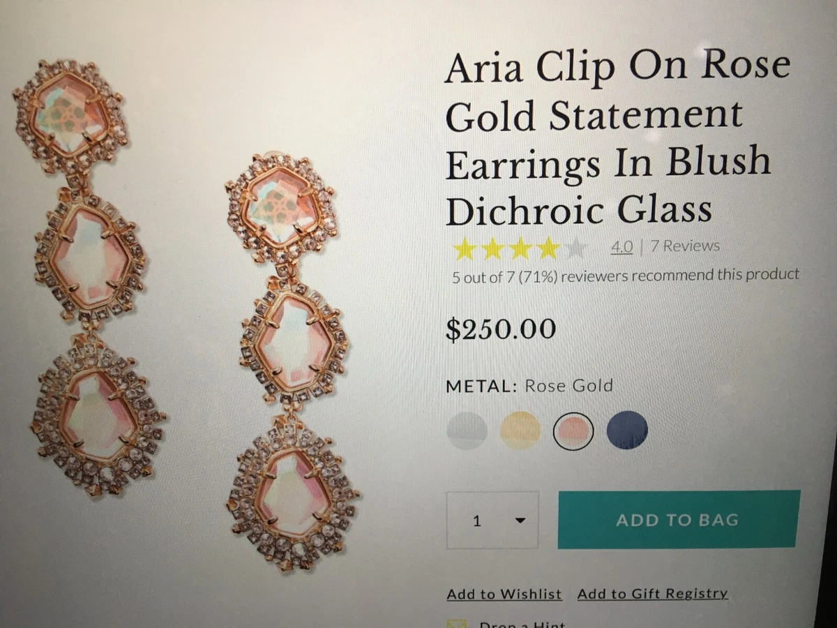 Kendra Scott Aria Clip On Statement Earrings In Rose Gold Dichroic