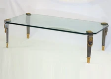 P.E. GUERIN LOUIS XVI GARLANDS ROSETTES FLUTED LEGS & GILT BRONZE COFFEE TABLE