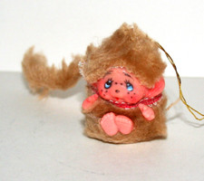 Vtg Small furry Tan Monkey Monchhichi Doll  Korea 1970s New NOS