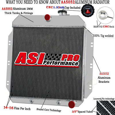 2Row All Aluminum Radiator For 1960 1961 1962 Chevy C/K10 20 C30 Pickup Panel
