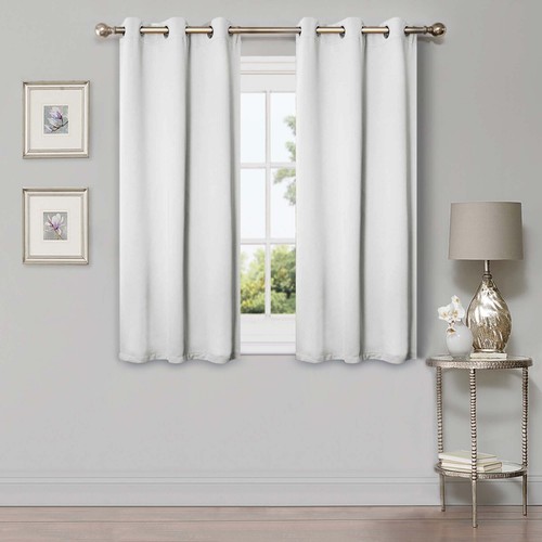 Solid Classic Modern Grommets Room Darkening 42" Wide Blackout Curtain Panel Set - Picture 177 of 206