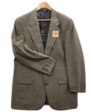 Vintage Burberrys Tweed Blazer 100% Wool 2 Button Jacket USA Made Mens 44L Olive