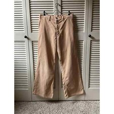 VTG 70  s Levi  s Bell Bottom Baggy Flared Corduroy Pants Peach Tan TALON Size 32