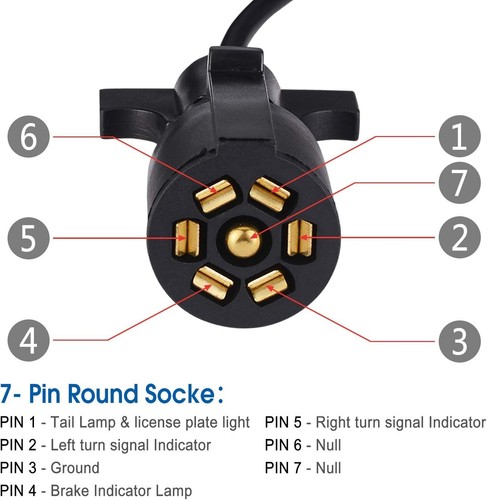Kit de luces LED magnéticas para remolque impermeable cable de 24 ft 7 pines para barco, remolque - Imagen 9 de 10