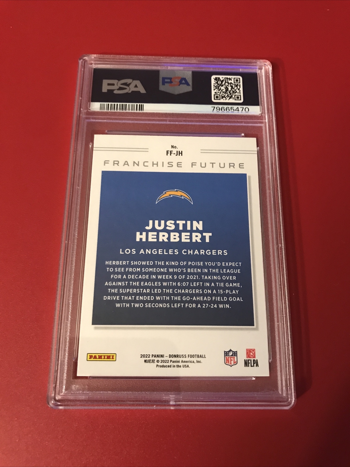 Fdfjh 2022 Panini Donruss - Franchise Futures Justin Herbert #FF-JH for sale ...