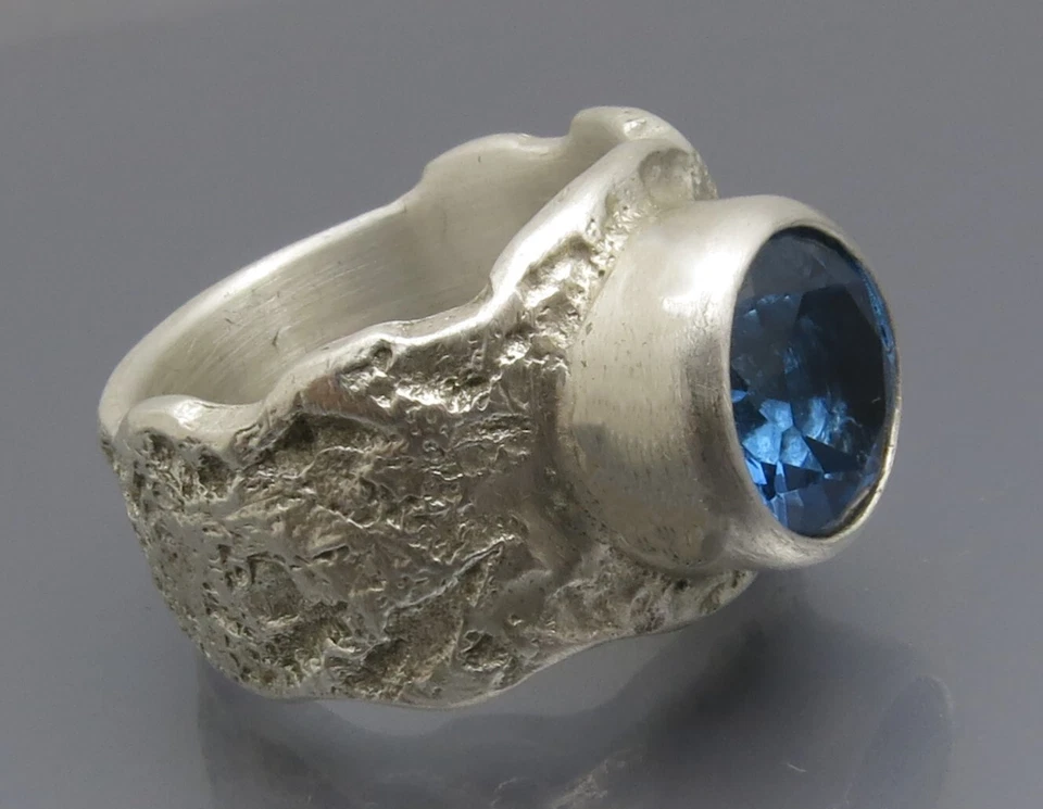 REIF-DESIGN - ANTIK STYLE TOPAS RING - AUS EIGENER GOLDSCHMIEDE - 999 FEINSILBER - Bild 4 von 4