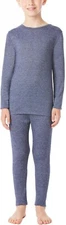 KIDS GIRLS XS NAVY 32 DEGREES HEAT LONG SLEEVE TEE & LEGGINGS SET BASE LAYER