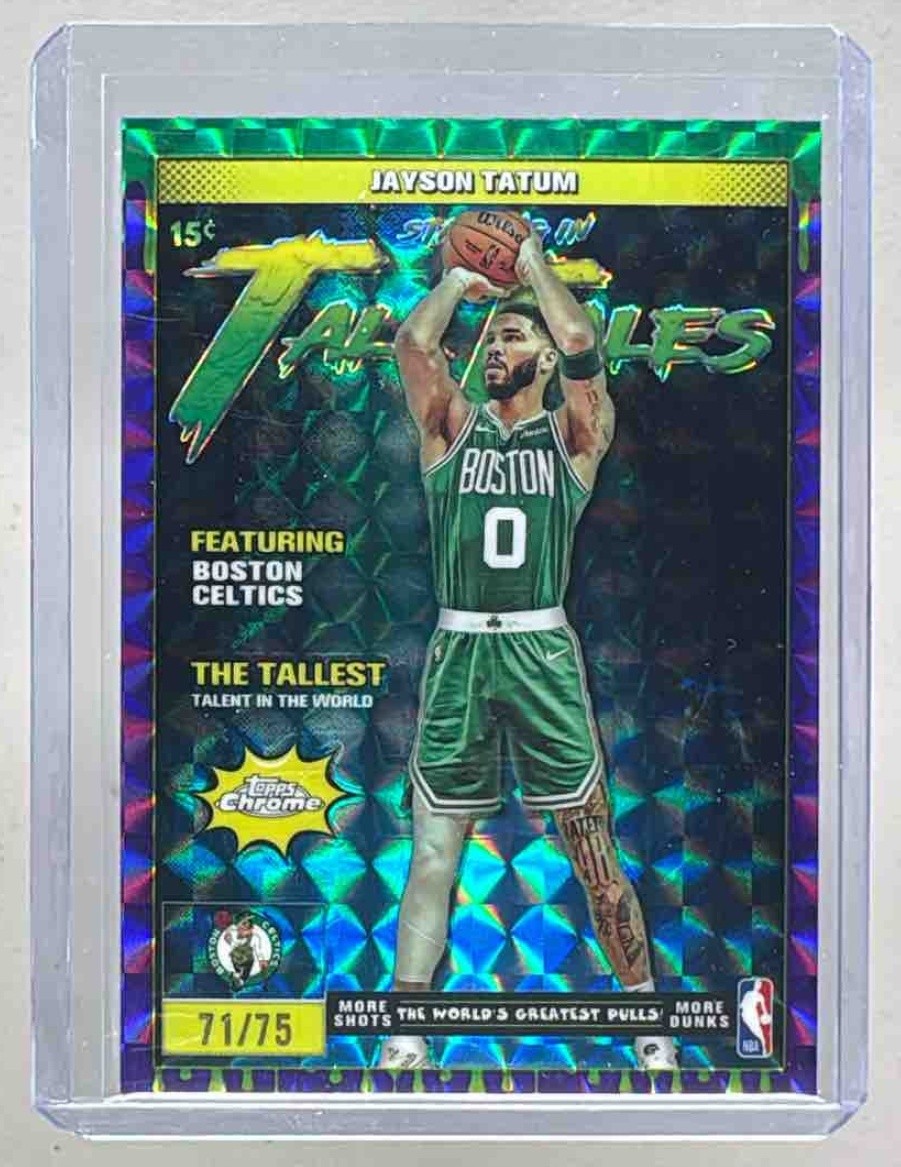 Jayson Tatum 2025 Topps Chrome #TT-9 Tall Tales - Purple Geometric