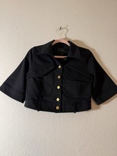 GUESS Los Angeles Women's Black Cropped Jacket With Gold Buttons Sz. XS