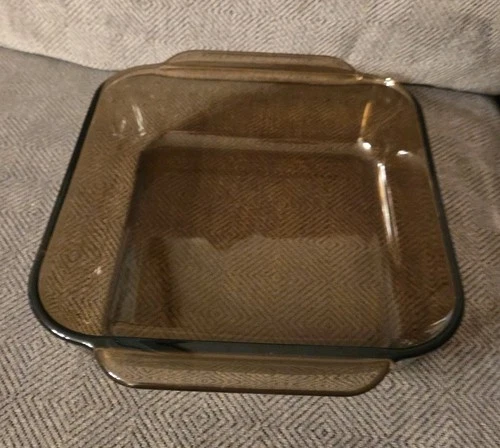 Vintage PYREX 222 Amber Brown Glass 8" x 8" X 2" Baking Dish New Condition