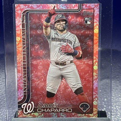 2025 Topps Series 1 Andres Chaparro RC Easter Pink Foil #167 Nationals 07/50