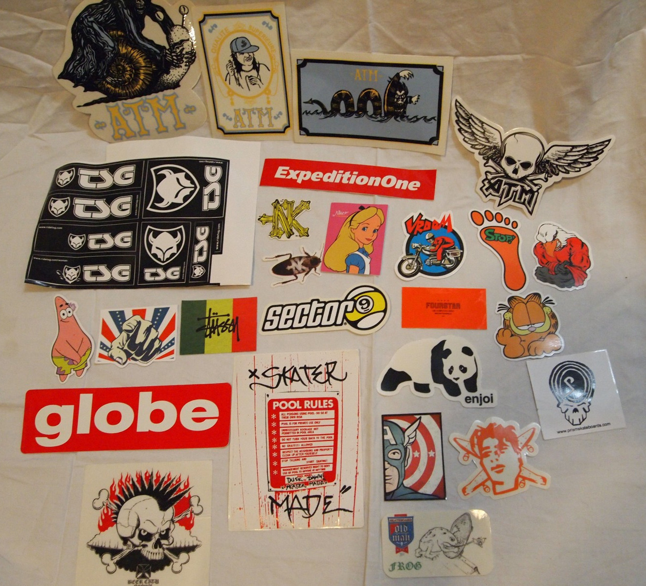 Longboard Stickers 90s-2000s Lot 25 Atm Sector 9 Nk Globe