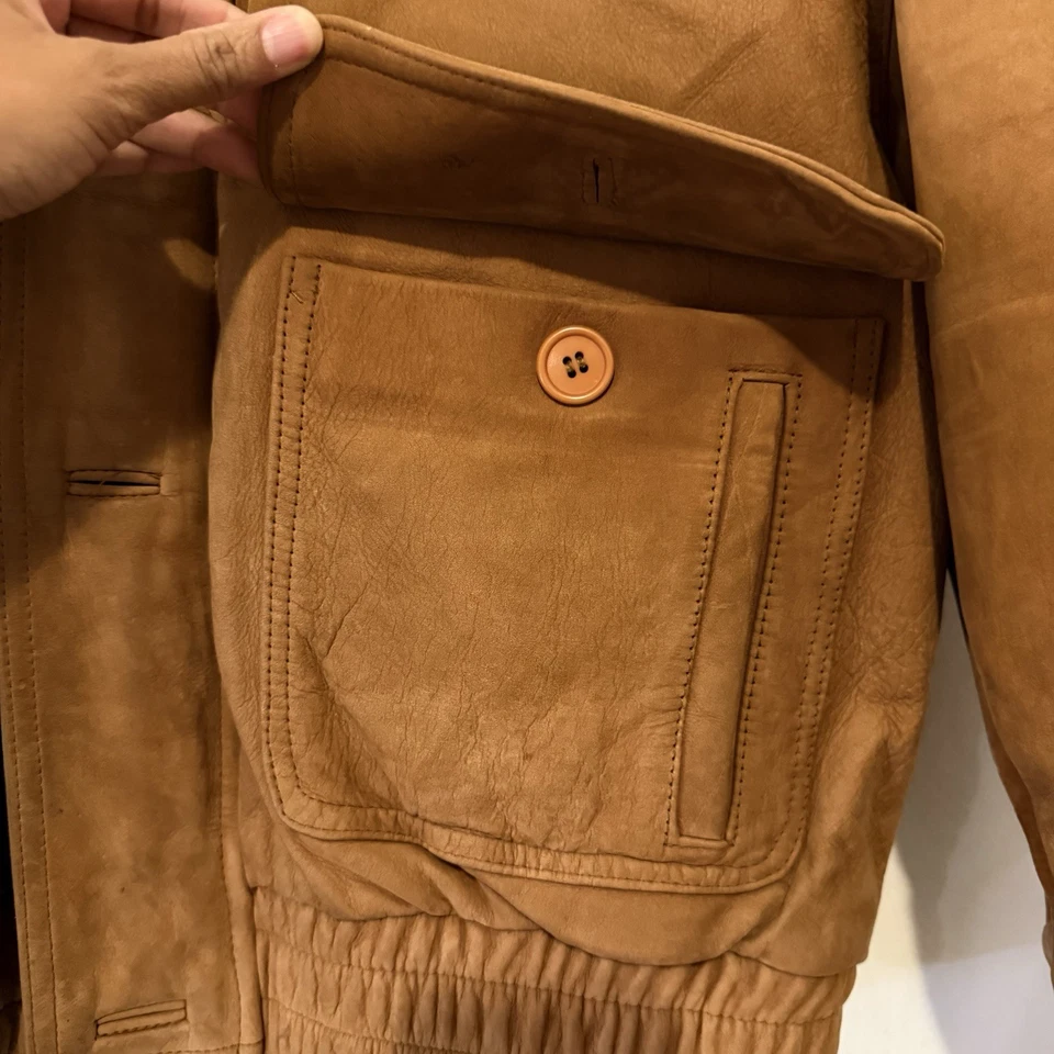 Chaqueta Bomber Heritage De Colección Años 90 Orvis Cuero Gamuza Tostado Para Hombre’s XL Foto 3 de 4