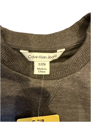 Calvin Klein Jeans Youth French Terry Crew Top Long Sleeve Size S 7/8 Boys - Picture 5 of 6