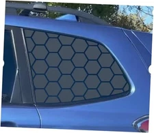 2PCS 40x95cm Universal Rear Side Window Honeycomb Decal Stickers, Matte Black 