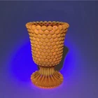 VTG Fenton Orange Cadmium Glass Hobnail Votive Candleholder Glows Like Crazy