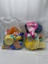 Mixed Lot Of Vintage Kids Play Food And Dishes 3 Pounds Total