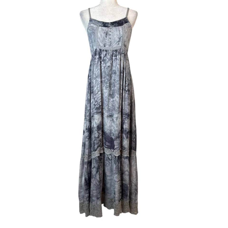 Vestido S Twelve Maxi Babydoll M Boho Hada Campesina Cabaña Crochet En Niveles Calado Foto 2 de 4