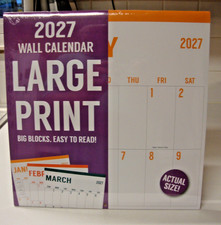 2027 LARGE Print Wall Large Write Calendar 12 Month Calendar Sealed New