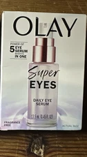 Olay Super Eyes Daily Eye Serum Fragrance-Free 13.5ml/0.45oz. New In Box
