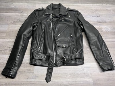 Vintage Branded Garments inc 38 Men s Black Leather Jacket Motorcycle Biker Cafe