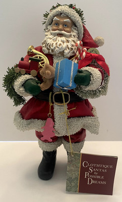 Possible Dreams Santa Clothtique Christmas Figure Toy Bag Train Teddy Gift