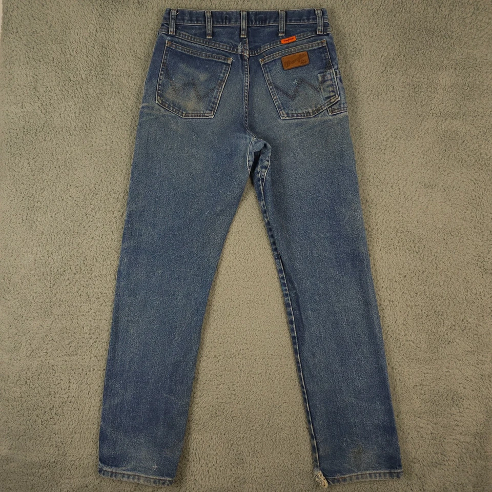 Wrangler FR Jeans Mens 32x34 Blue Relaxed Fit Flame Resistant Workwear Stained - Image 2 of 4