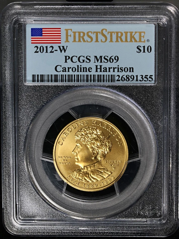 2012-W First Spouse Gold $10 Caroline Harrison PCGS MS69 1st Strike - STOCK - Image 3 of 4