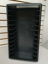 Vintage LASERLINE 24 VHS VCR Tape Spinning Storage Tower Black Video Tape Holder