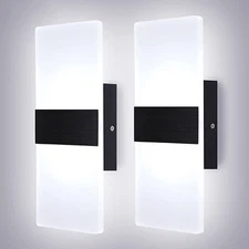 2x Modern Square LED Wall Light Up Down Lamp Indoor Home Sconce Lighting Fixture