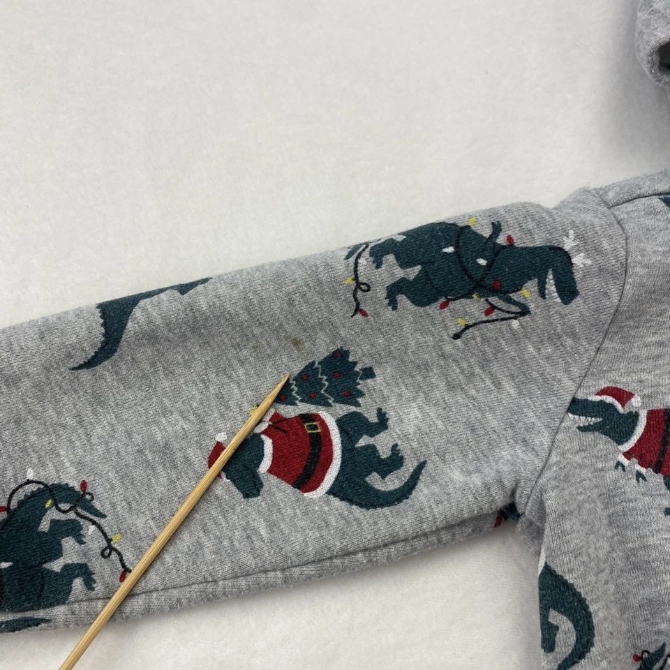 Conjunto Carter's 2 Pices Sudadera con Capucha y Pantalones Niños 2 T Santa Danasur Gris Foto 4 de 4