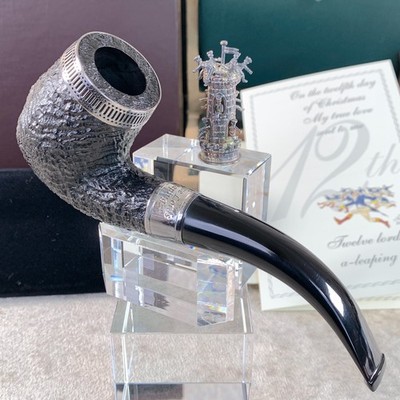Dunhill Holzpfeife Limited Edition 925 Sterling Silber Weihnachten 2004 UNBERAUCHT