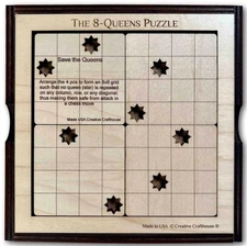 8 Queens Wood Puzzle | 4 Piece Logic Brain Teaser