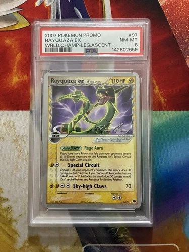 VINTAGE POKEMON CARD WORLD CHAMPIONSHIPS PROMO LEGEND #97 RAYQUAZA EX PSA 8 2007