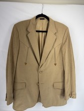 Vintage 70s Brad Whitney Western Tan Suede Blazer with Shoulder Pads Men's Large