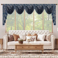 Vogol European Swag Valance Curtains Thermal Insulated Valances For Living Room