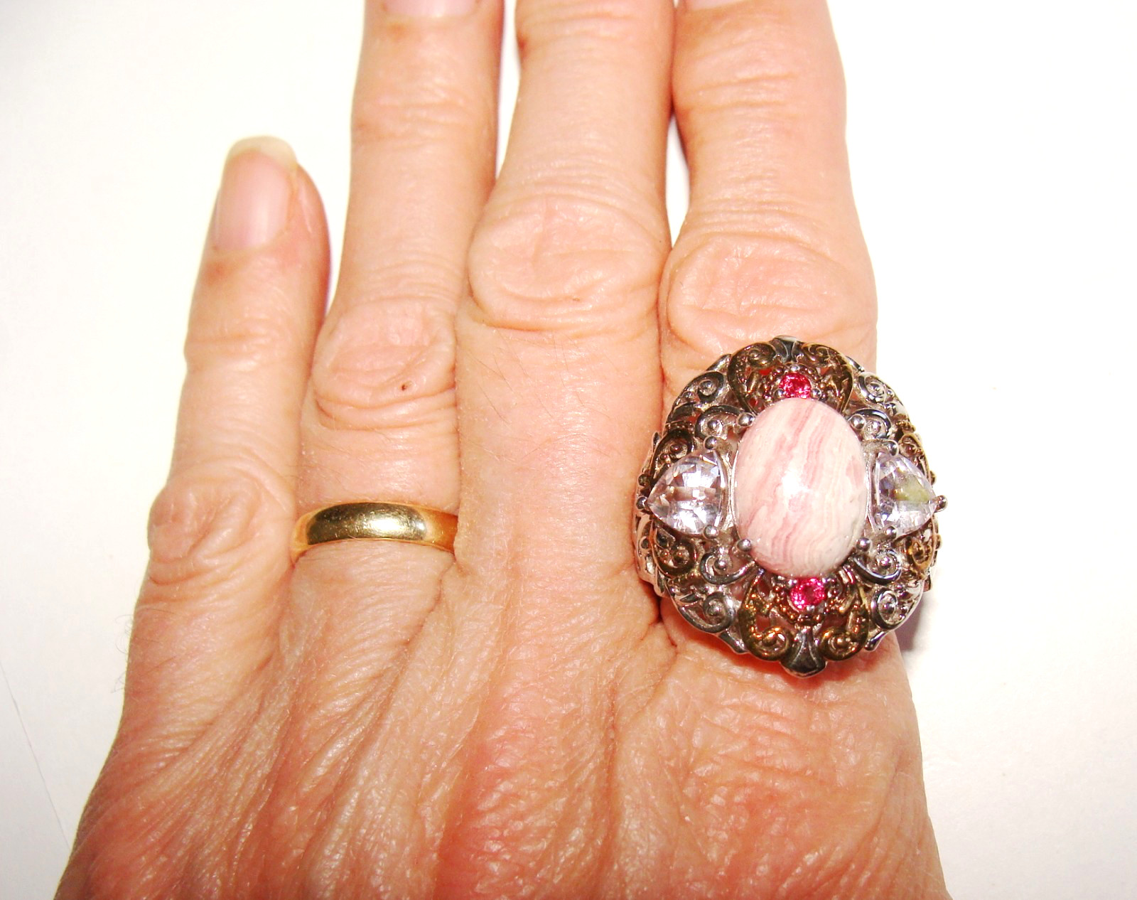 Big 10.2g Sterling Silver 2 Tone Rhodochrosite & … - image 10