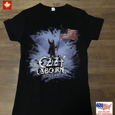 Ozzy Osbourne Scream T-Shirt Vintage Style Red White and Blue Tee Fan Merch