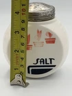 Vintage Fire King Vitrock Red Flower Pot Milk Glass Uranium Glow Salt Shaker