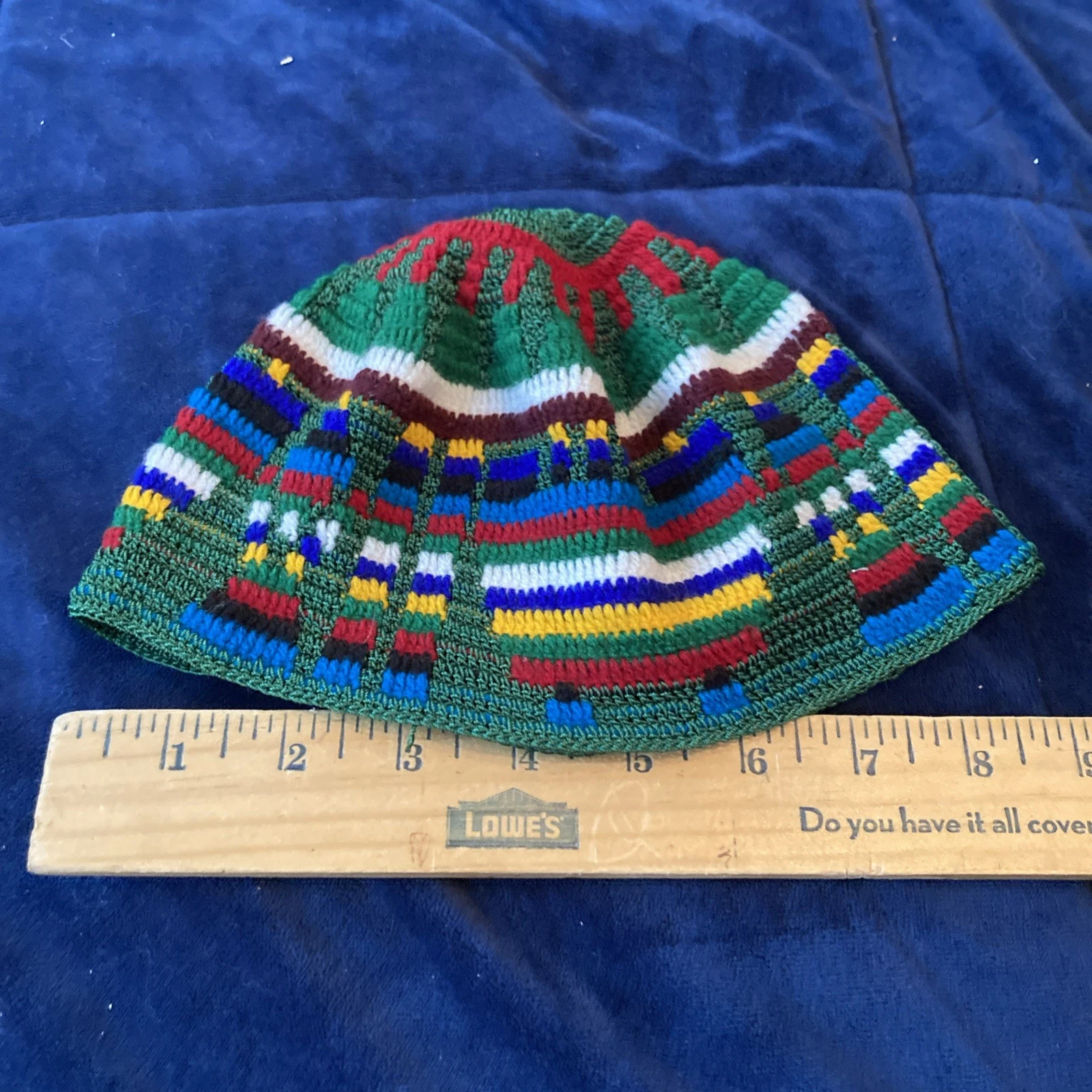 Vintage handmade knitted babies hat Or A Round Cover