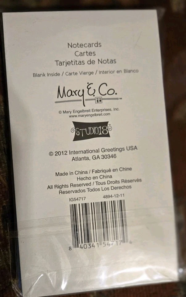 NIB Mary Engelbreit Set of 8 Shoe  Note Cards Envelopes W Initial  - Image 2 of 2