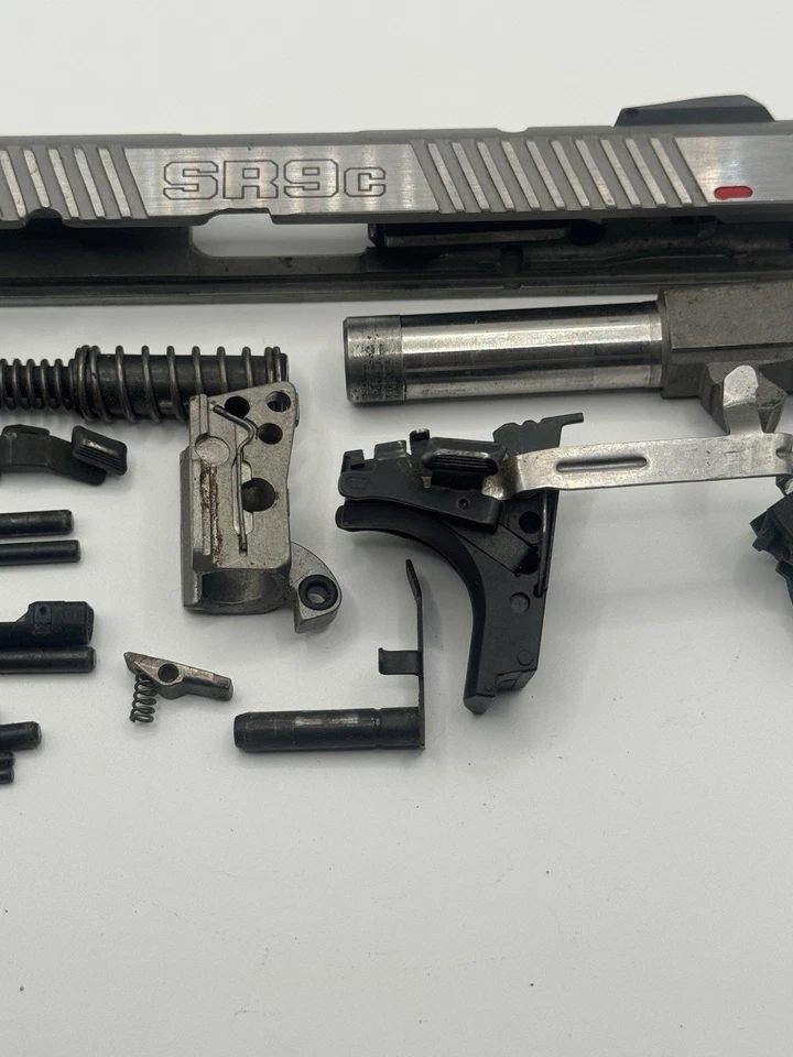 USED OEM RUGER SR9C STAINLESS SLIDE BARREL LOWER PARTS TRIGGER PINS SLIDE STOP - Image 3 of 4