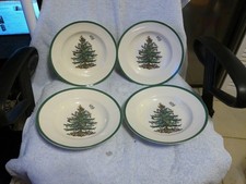 4 Spode Christmas Tree Soup Bowls 9" X 9" New With Sticker NO BOX OR TAG