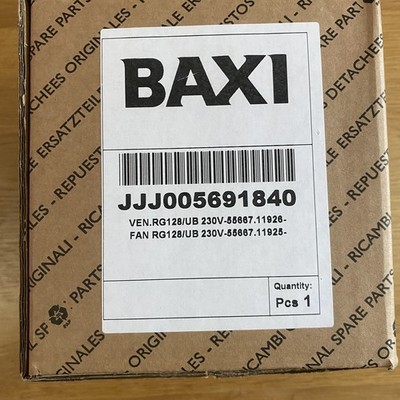 Baxi JJJ005691840 Kessellüfter RG128/UB 230V Original Neu Versiegelt