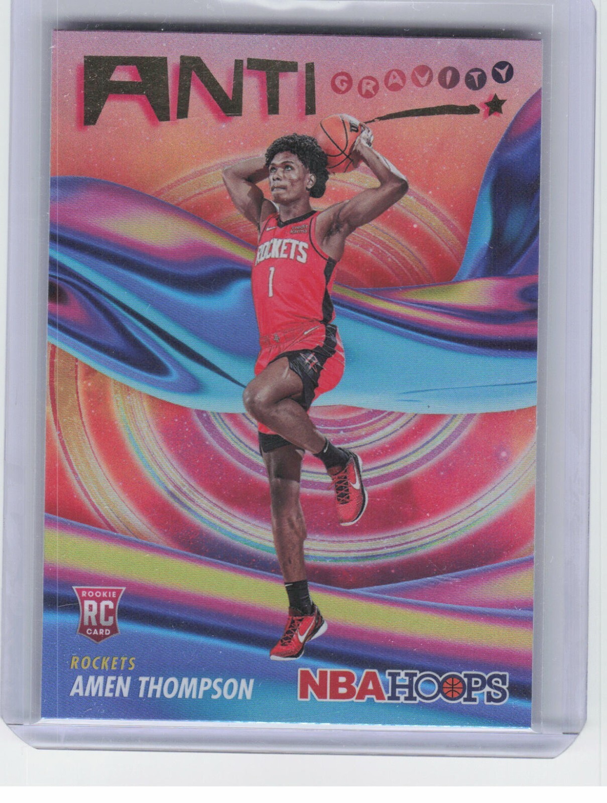 2023-24 Panini NBA Hoops Amen Thompson #17 Anti Gravity Rookie Holo Foil SP