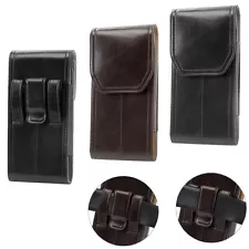 For iPhone 16 15 14 13 12 11 XS Pro Max Holster Pouch Leather Belt Clip Case