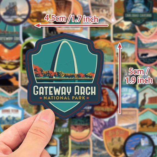 63pcs US National Park Travel Waterproof Stickers - NEW! - Picture 4 of 5