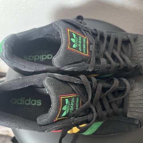 Adidas Cáñamo Rasta Negro Zapatos Talla 13 EE. UU. Rojo Dorado Verde Arte No. 115683 - Imagen 6 de 8